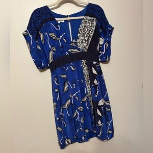 Blue Silk Tibi Dress Wedding Guest Cruise Vacation